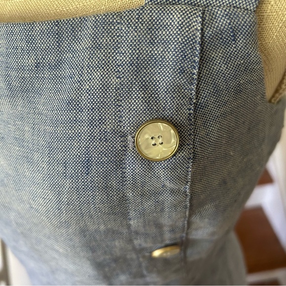 NWOT J McLaughlin Leah Linen-Blend Midi Dress. Chambray women’s size 4 side zip - Picture 6 of 13